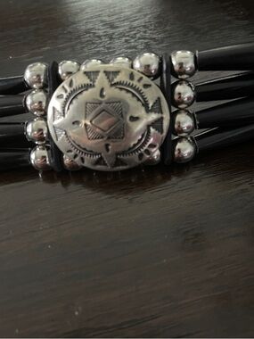 Cactus Mountain Multi-Strand Leather Belt with Silver Concho